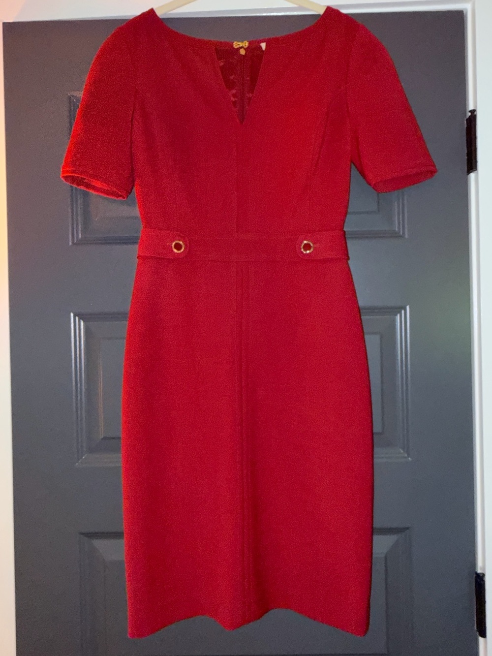 Tory Burch Lydia Red Short-Sleeve Sheath Dress size 0